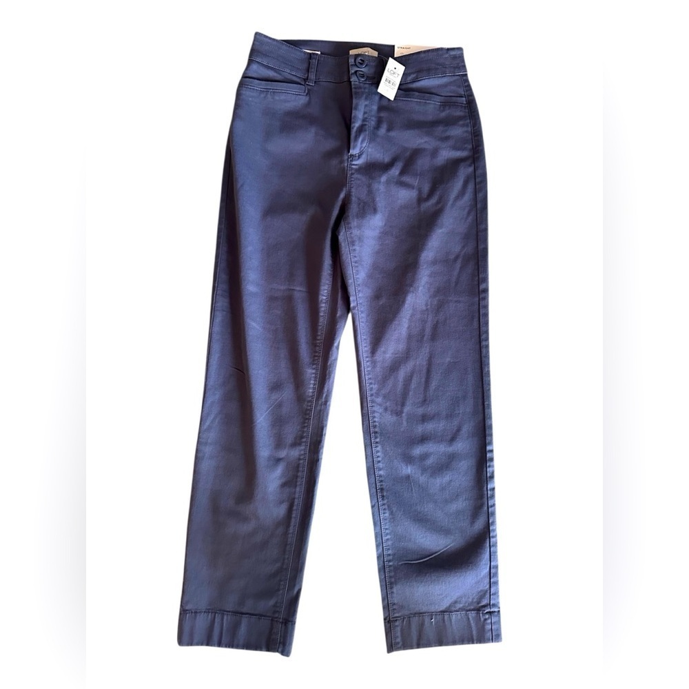 Loft high rise straight leg denim. Light blue size 0